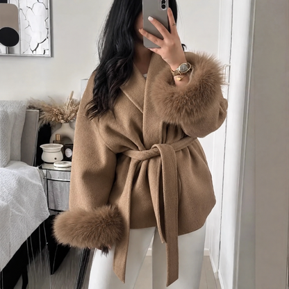 Manteau en laine fourré