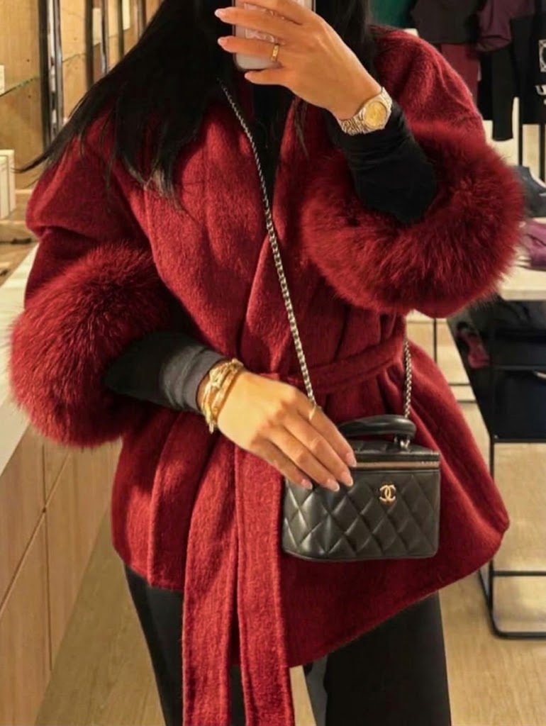 Manteau en laine fourré