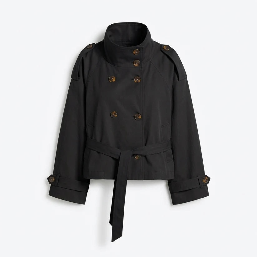 Trench-coat à lacets et boutons