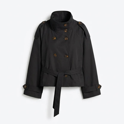 Trench-coat à lacets et boutons